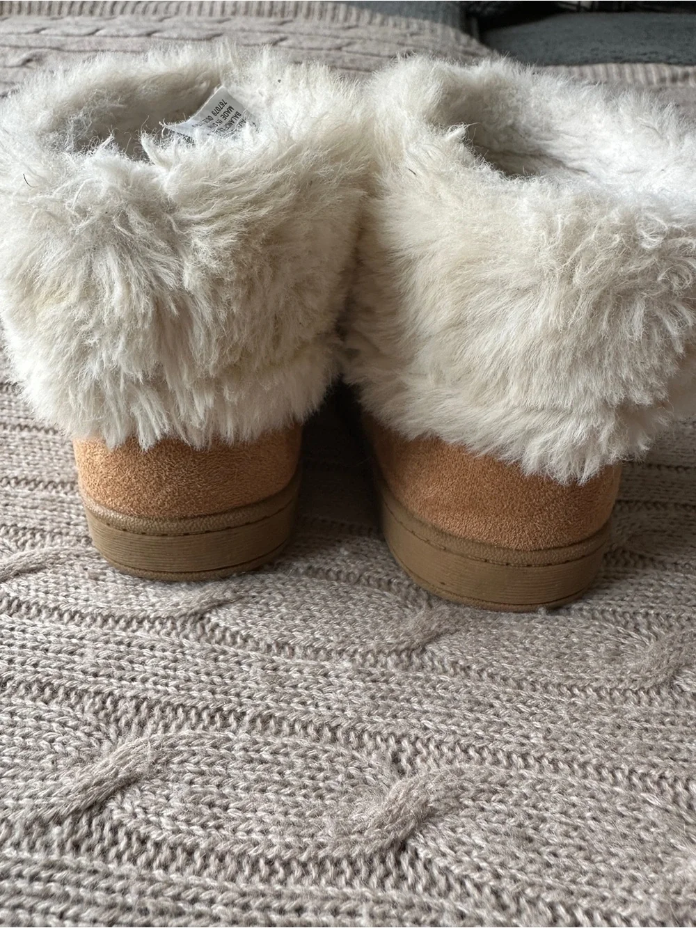 EUC Thereabouts Toddler Girl Faux Fur Lil Kaylee Winter Booties, Cognac, Size 7